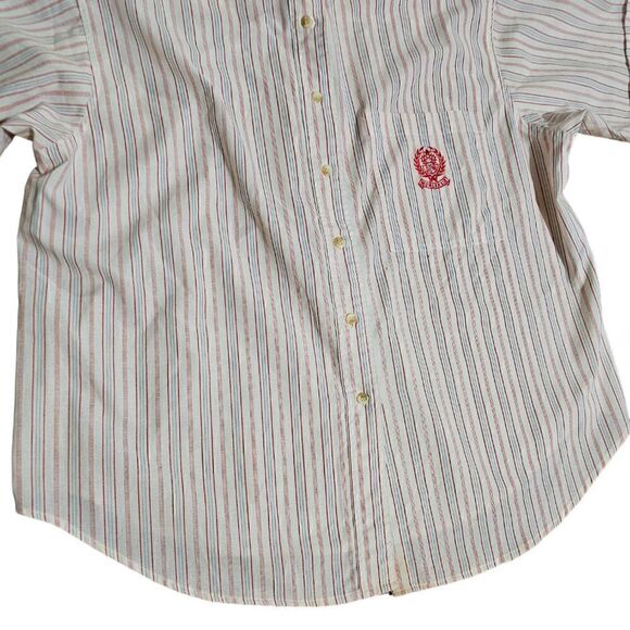 Men's Vintage GOLDEN WINGS Short Sleeves Striped Shirt Size 20W - 40 - Picture 2 of 6